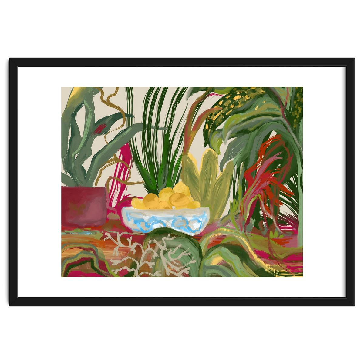 Tropical Table of Lemons still life expressionism oil