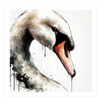 Watercolor Swan Portrait (Print Only)