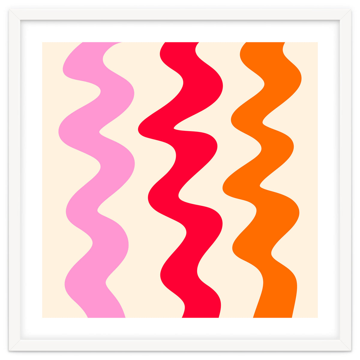 Squiggly Lines - orange, pink and cream