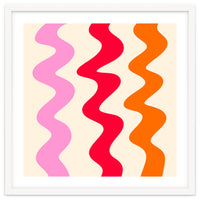 Squiggly Lines - orange, pink and cream