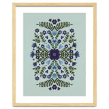 Flowers And Bows Blue And Green thumbnail