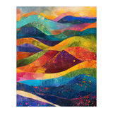 Vibrant Abstract Patchwork Landscape Art (Print Only) thumbnail