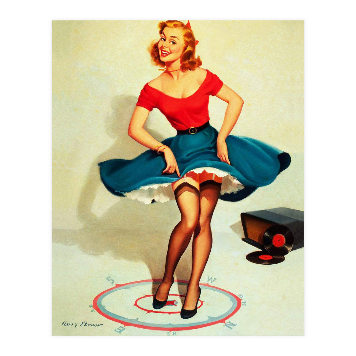 Pinup Dancing Girl (Print Only)