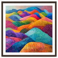 Vibrant Rainbow Rolling Hills Landscape