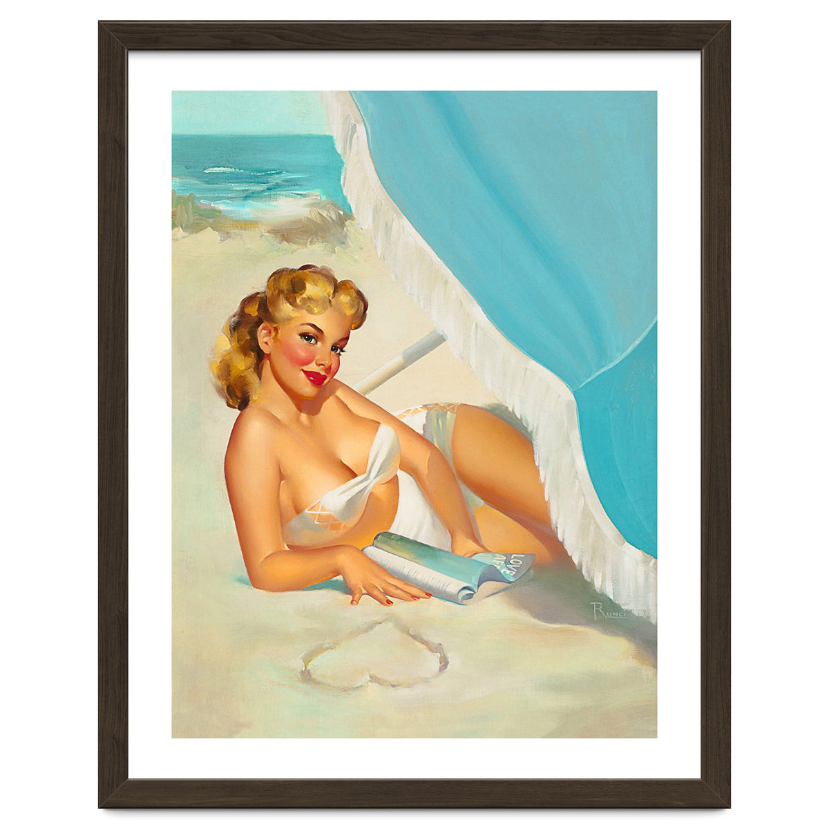Pinup Sexy Blonde On The Beach