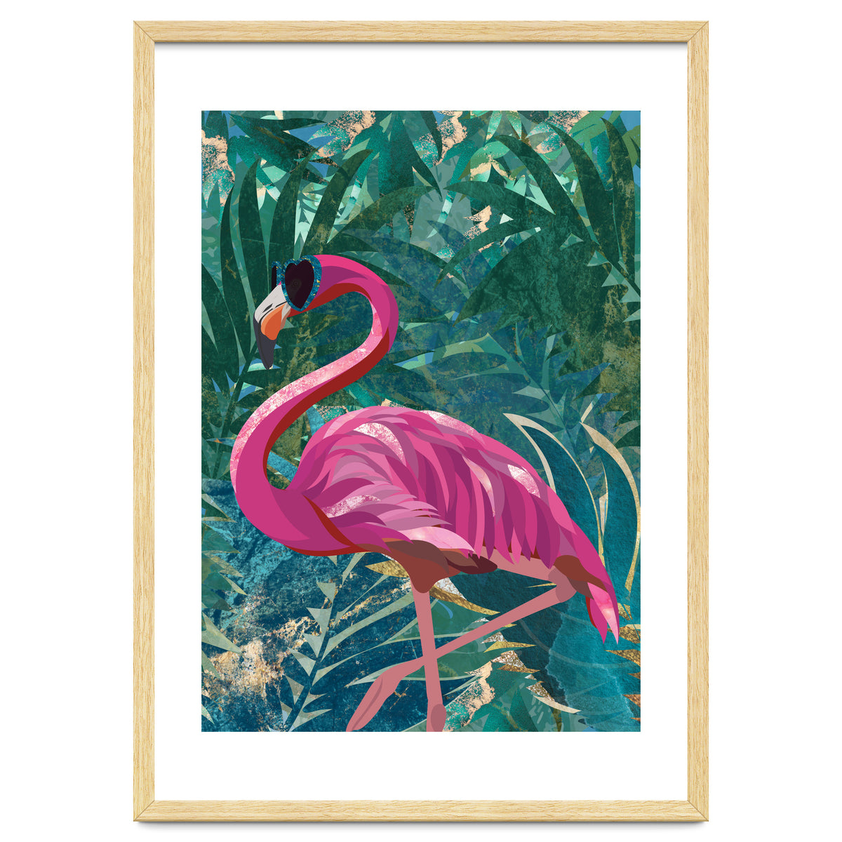 Flamingo in the jungle