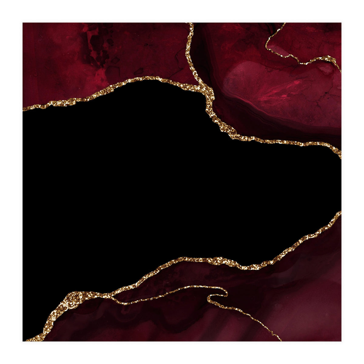 Burgundy & Gold Agate Texture 04  (Print Only)