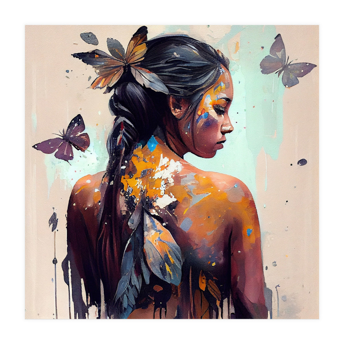 Powerful Butterfly Woman Body #2 (Print Only)