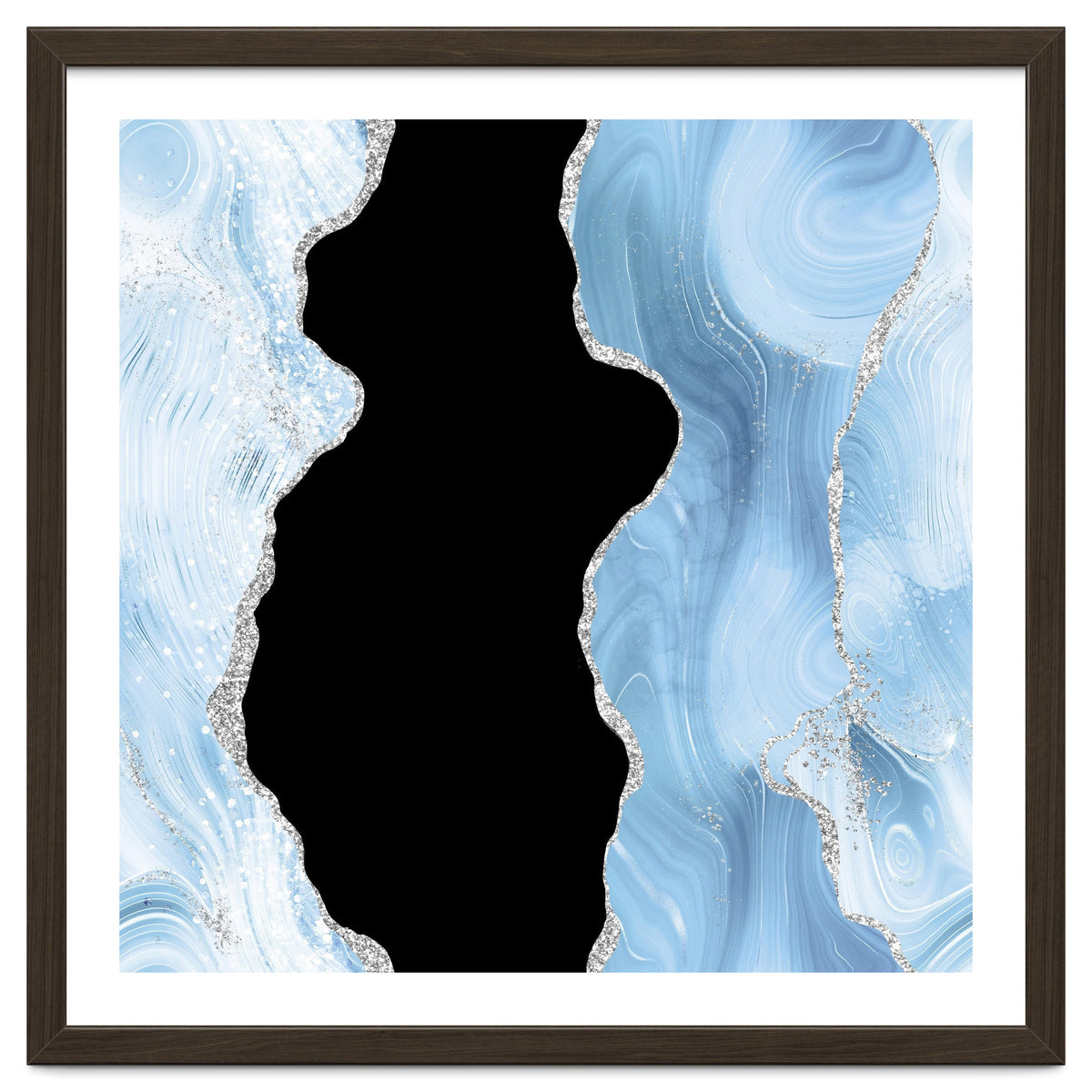 Blue & Silver Agate Glitter Texture 02