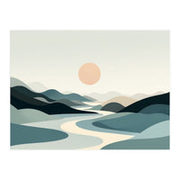 Serene Horizon: Minimalist Organic Landscape (Print Only)