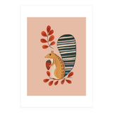 Squirrel In A Pink Autumn (Print Only) thumbnail