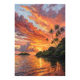 Impressionist Tropical Sunset Over Paradise Island (Print Only) thumbnail