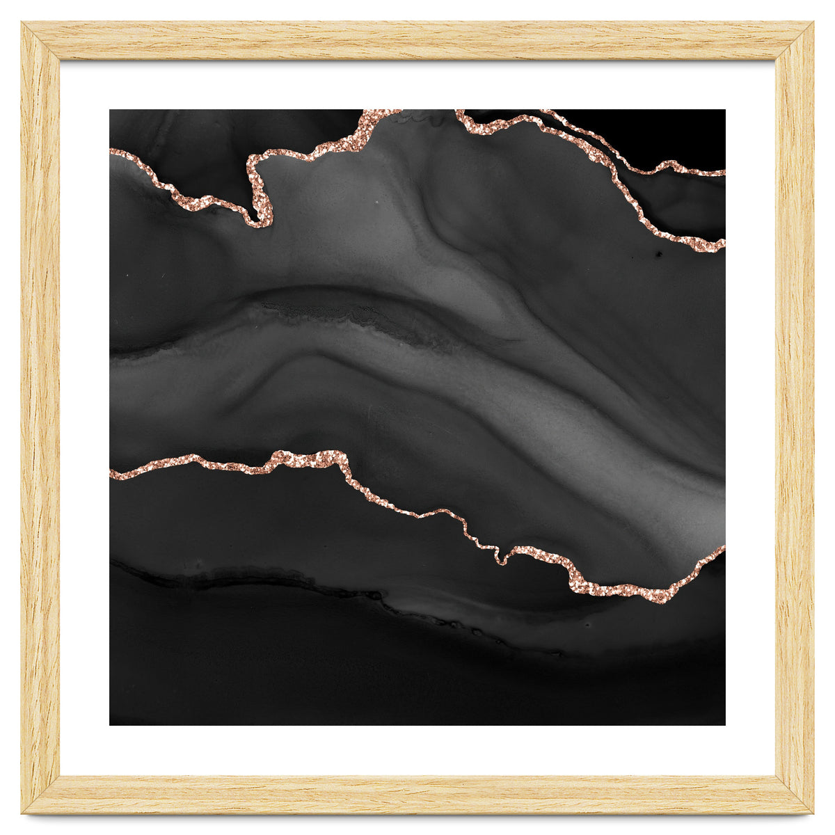 Black & Rose Gold Agate Texture 01