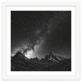 Starlit Mountain Majesty: Detailed Monochrome Milky Way thumbnail
