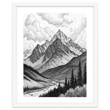 Majestic Alpine Mountain Range Sketch thumbnail