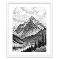Majestic Alpine Mountain Range Sketch