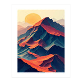 Dramatic Abstract Mountain Sunset Art (Print Only) thumbnail