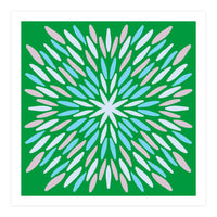 Petal Burst - green, blue, beige (Print Only)