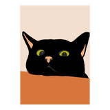 The Curious Cat, Black Cat, Funny Pets, Kitten, Cute Animals, Bohemian Eclectic Painting (Print Only) thumbnail