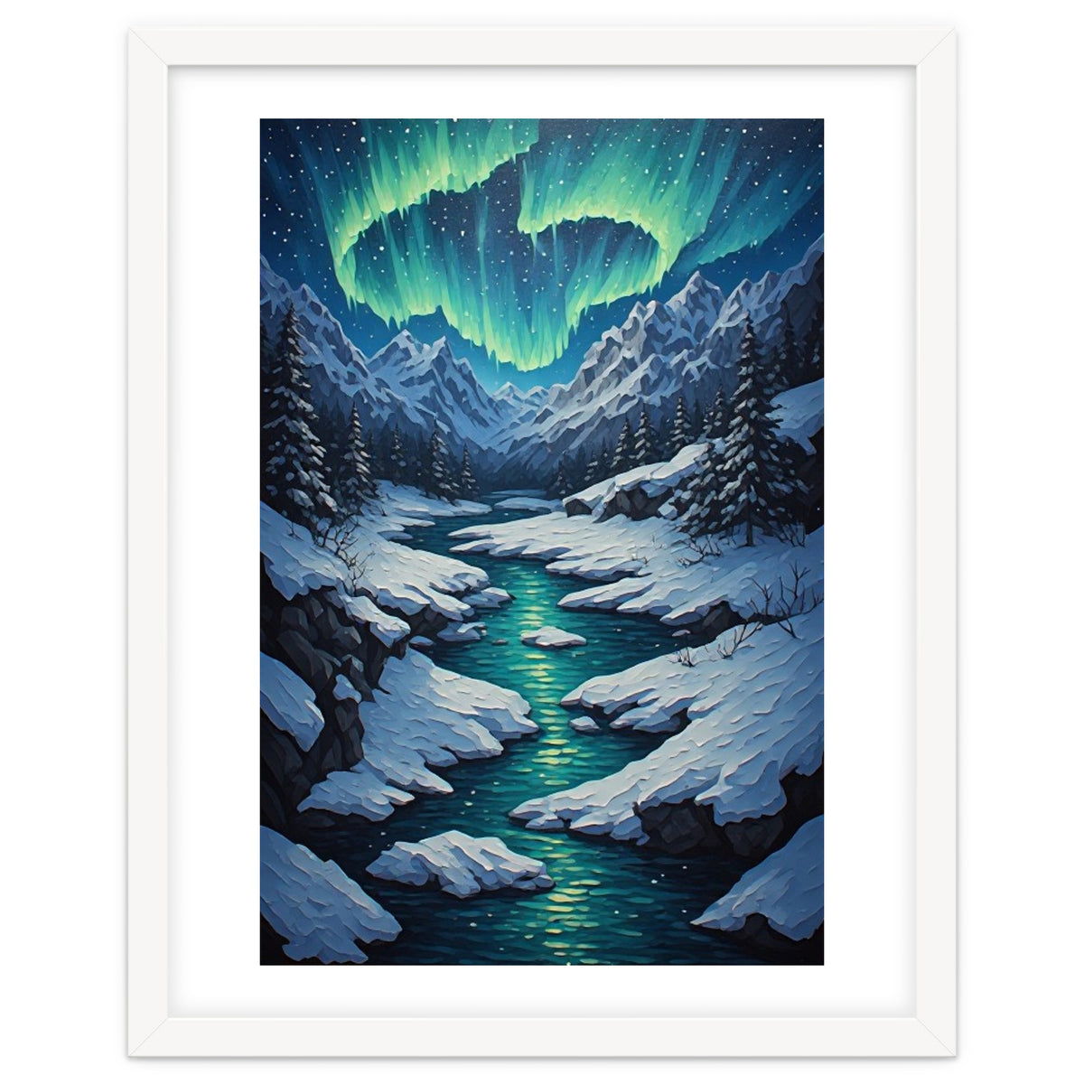 Ethereal Northern Lights: Arctic Winter Valley
