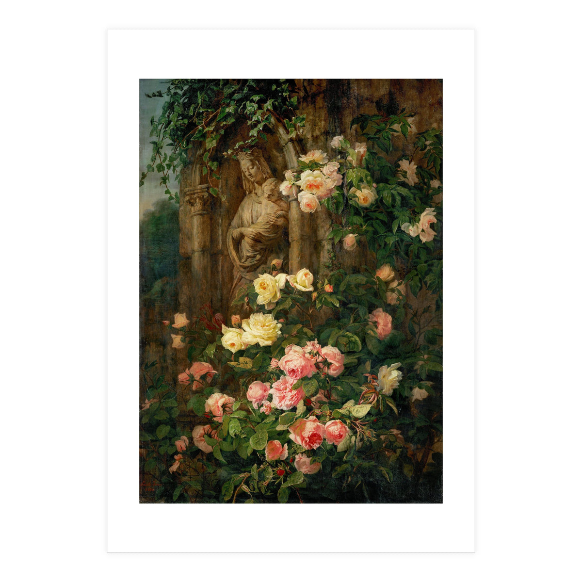Le Benitier: Notre-Dame-des-Roses. 1850 Canvas, 127 x 90 cm. (Print Only)