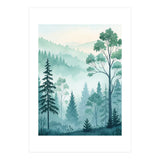 Ethereal Misty Pine Forest Watercolor Art (Print Only) thumbnail