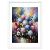 Vibrant Summer Hydrangea Bouquet Heavy Impasto Oil Painting