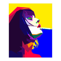 Girl Smoking Pop Art WPAP Style Illustration (Print Only)