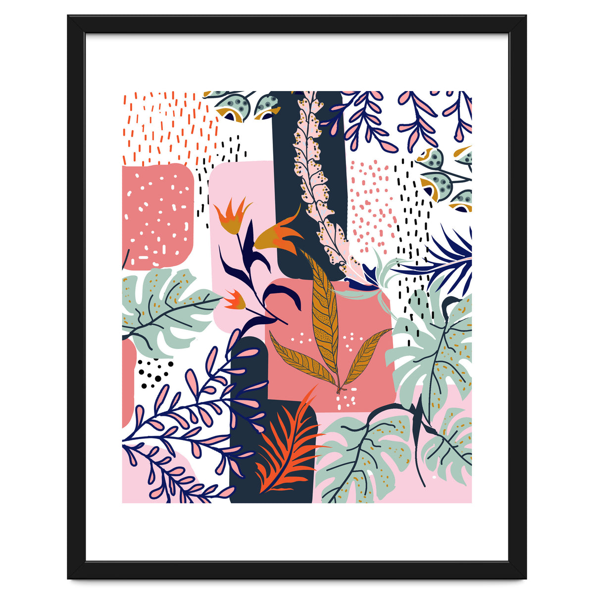 Mood | Abstract Chic Modern Bohemian Painting | Contemporary Eclectic Blush Botanical Nature