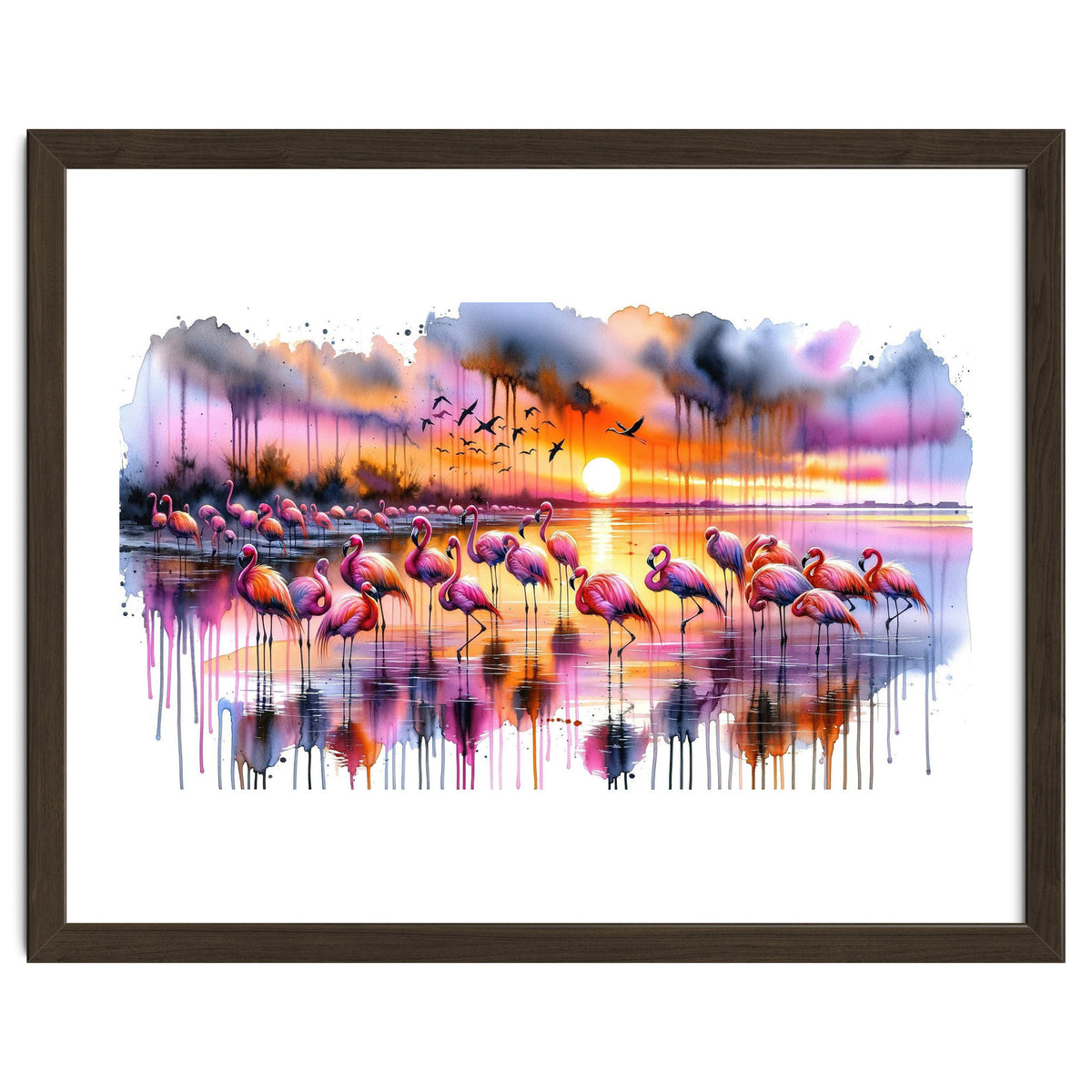 Flamingo Sunset On The Coast