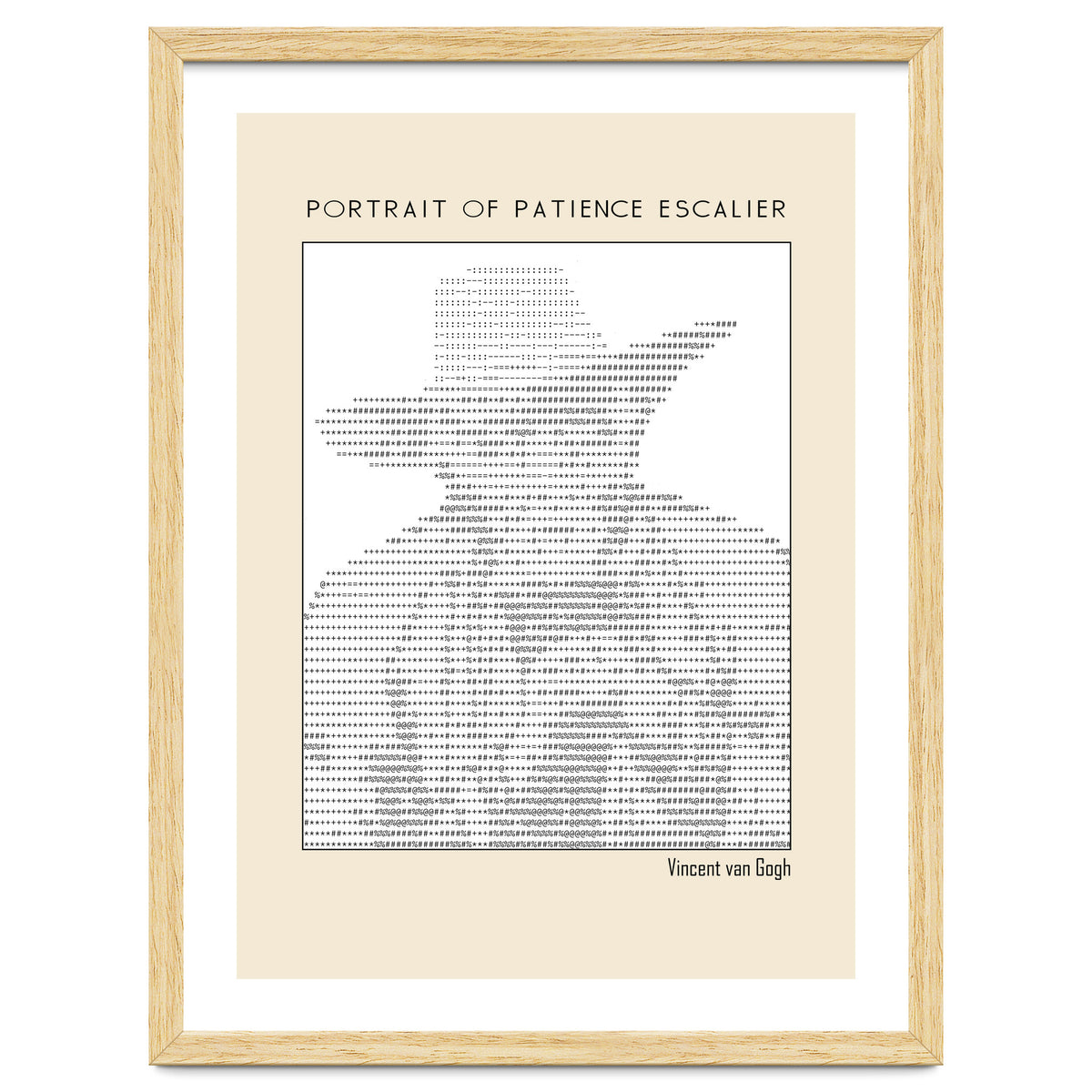 Portrait of Patience Escalier (1888) - Vincent van Gogh(ascii art)