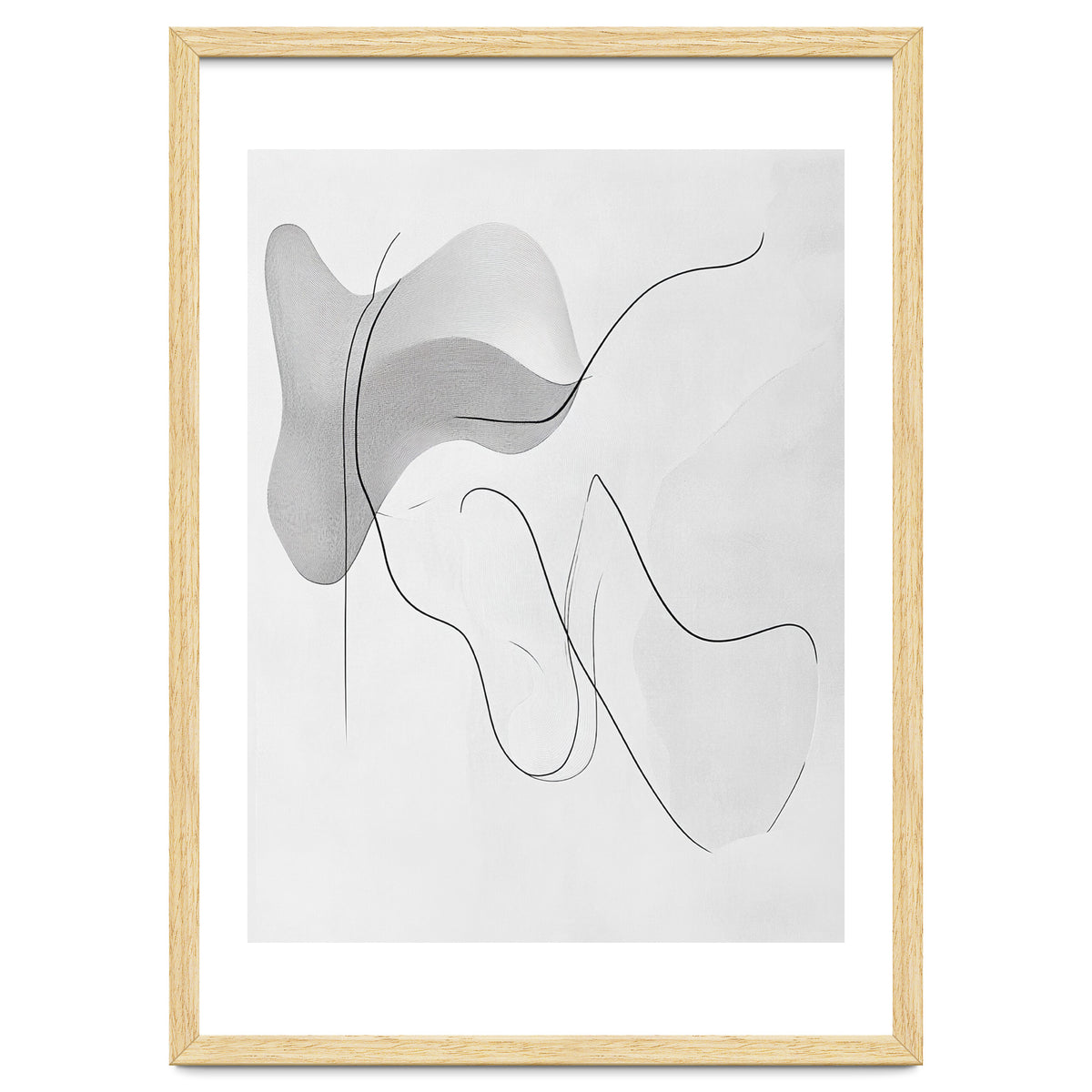 Abstract Black And White Flowing Lines And Shapes