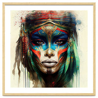 Turquoise Warrior Woman Portrait