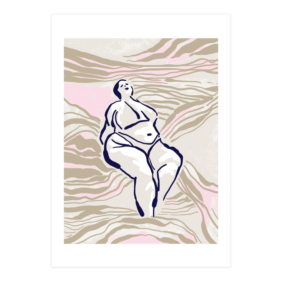 Follow the lines Serene woman in the water (Print Only)
