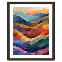 Jewel-Toned Abstract Mountain Landscape Wall Art