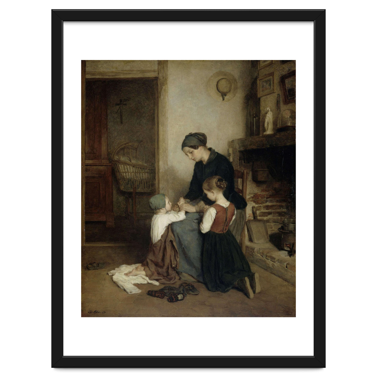 The Evening Prayer. Dating: 1857. Measurements: h 46.5 cm × w 38.5 cm; d 6.4 cm.