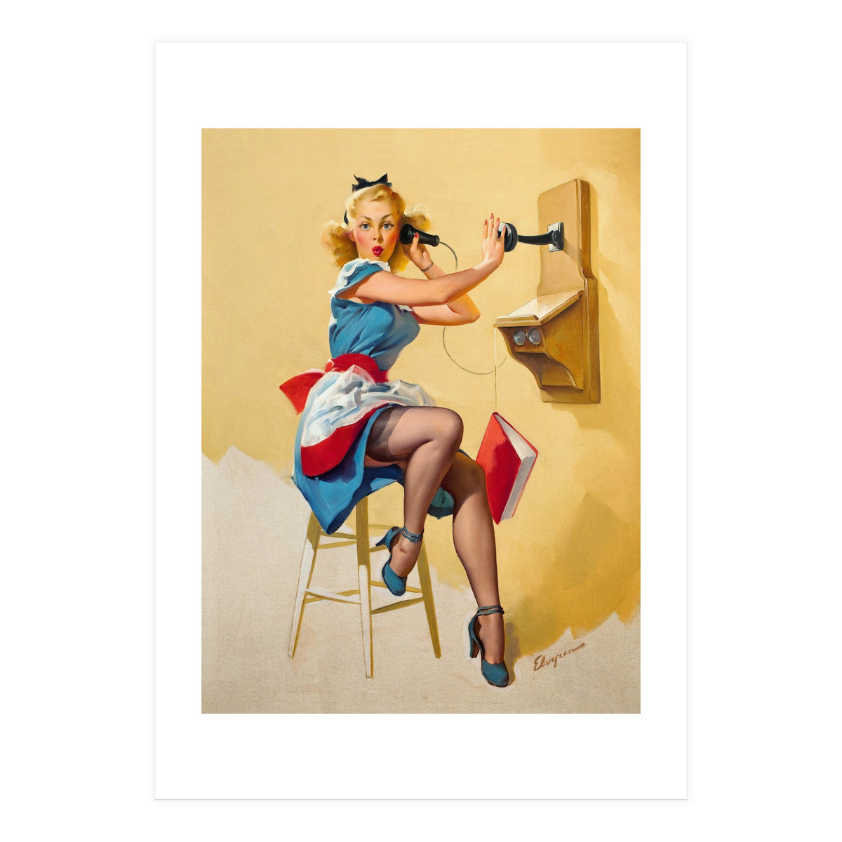 Pinup Gossip Girl On The Phone (Print Only)