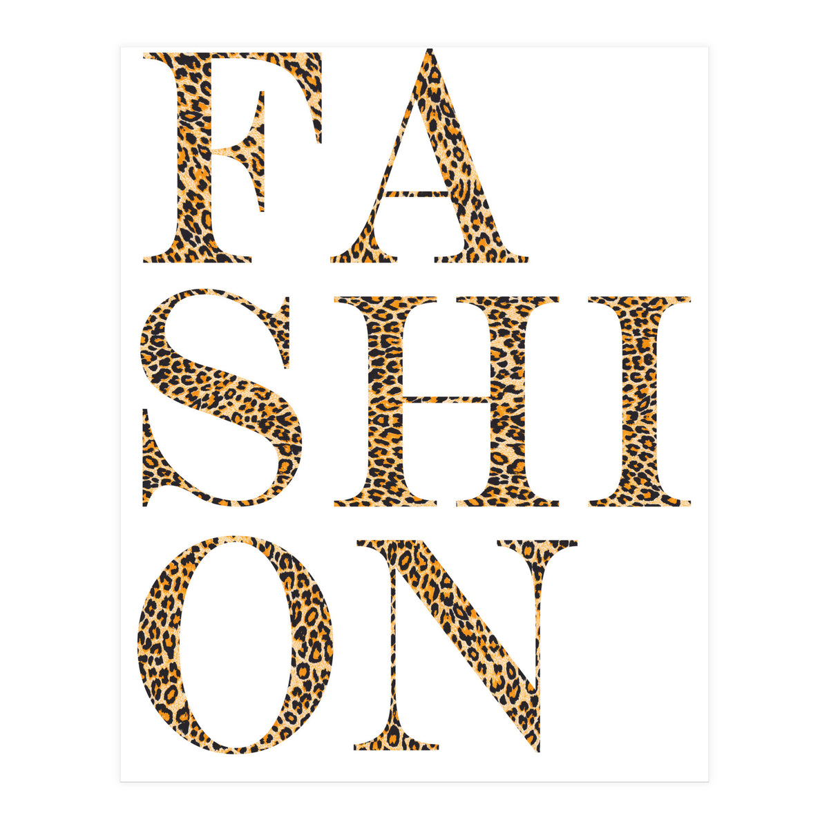 Fashion, Leopard Print Letters, Modern Chic decor (Print Only)