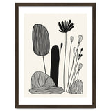 Abstract Black And White Botanical Illustration With Organic Shapes thumbnail