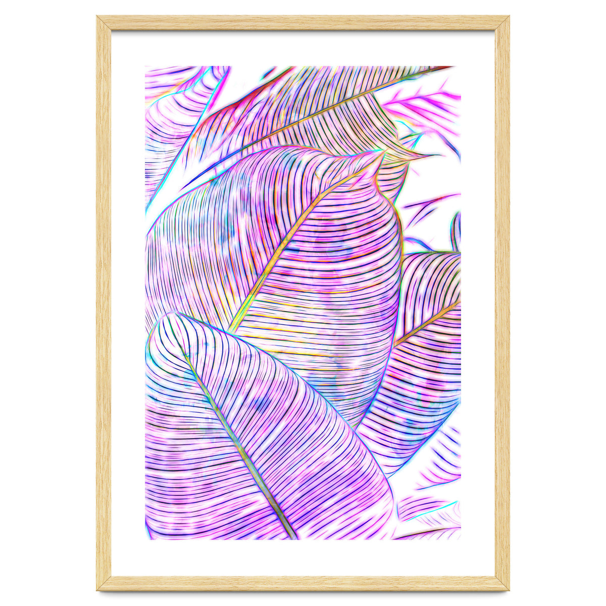 Pink Banana Leaves | Tropical Botanical Jungle | Ultraviolet Purple Nature Plants | Eclectic Forest