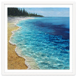 Sun-Drenched Coastal Shoreline with Textured Impasto Waves thumbnail