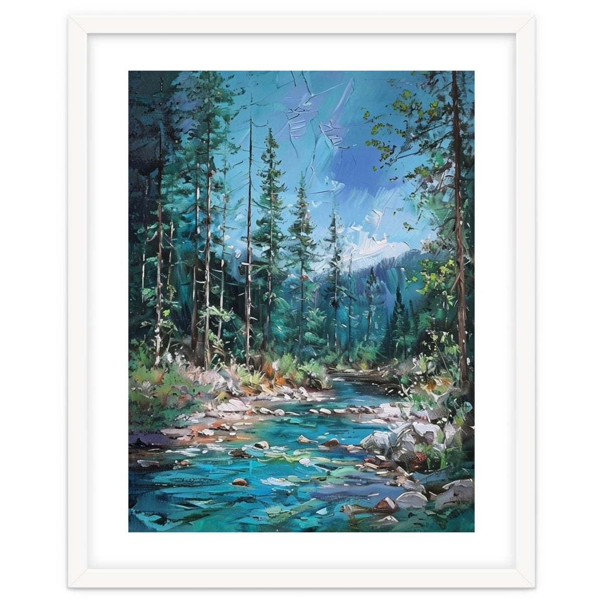 Whispers of the Azure Creek: A Textured Journey