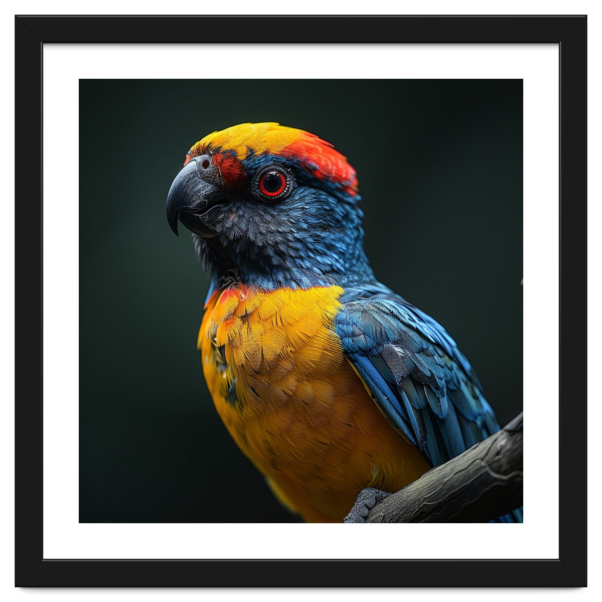 Close Up Colorful Parrot Perched On A Branch