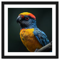Close Up Colorful Parrot Perched On A Branch