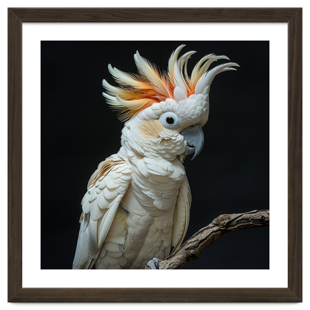White Cockatoo Parrot Bird Perched On Branch