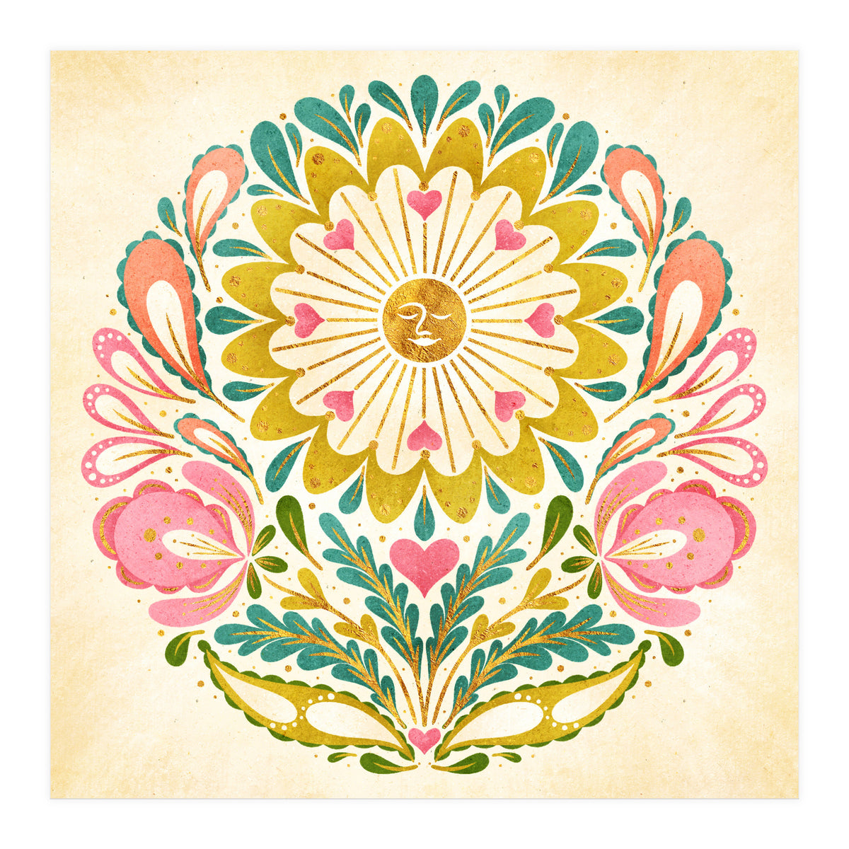 Solar Folk Art Mandala (Print Only)