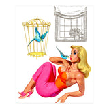 Pinup Girl With Two Birds (Print Only) thumbnail