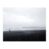 Family walking on the black sand beach - Iceland  (Print Only) thumbnail