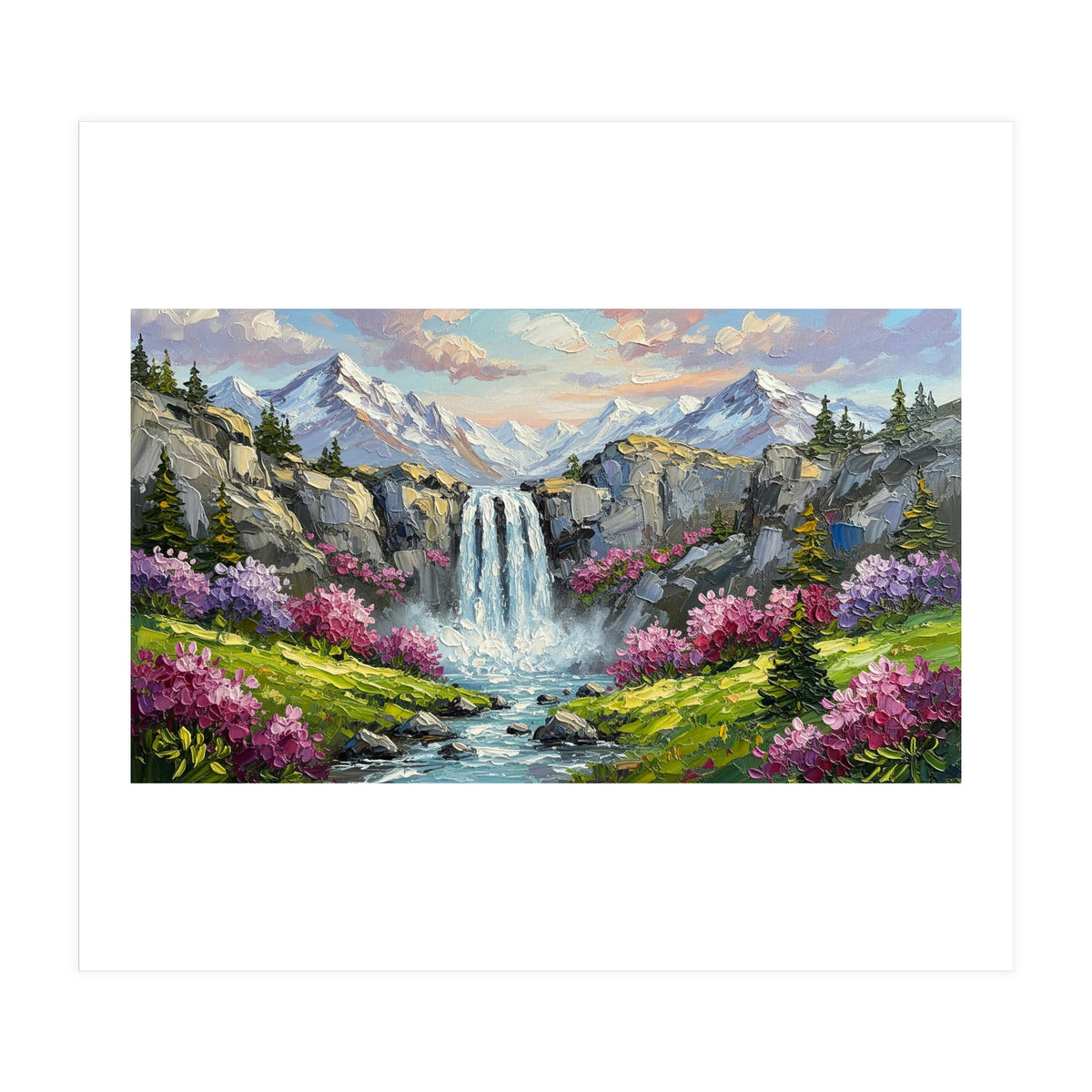 Alpine Waterfall Serenade (Print Only)
