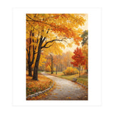 Original Autumn Park Landscape Oil Painting Style (Print Only) thumbnail